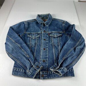Levi's Jean Jacket Youth Girls Medium Blue Faded Trucker Button Up Cotton Denim
